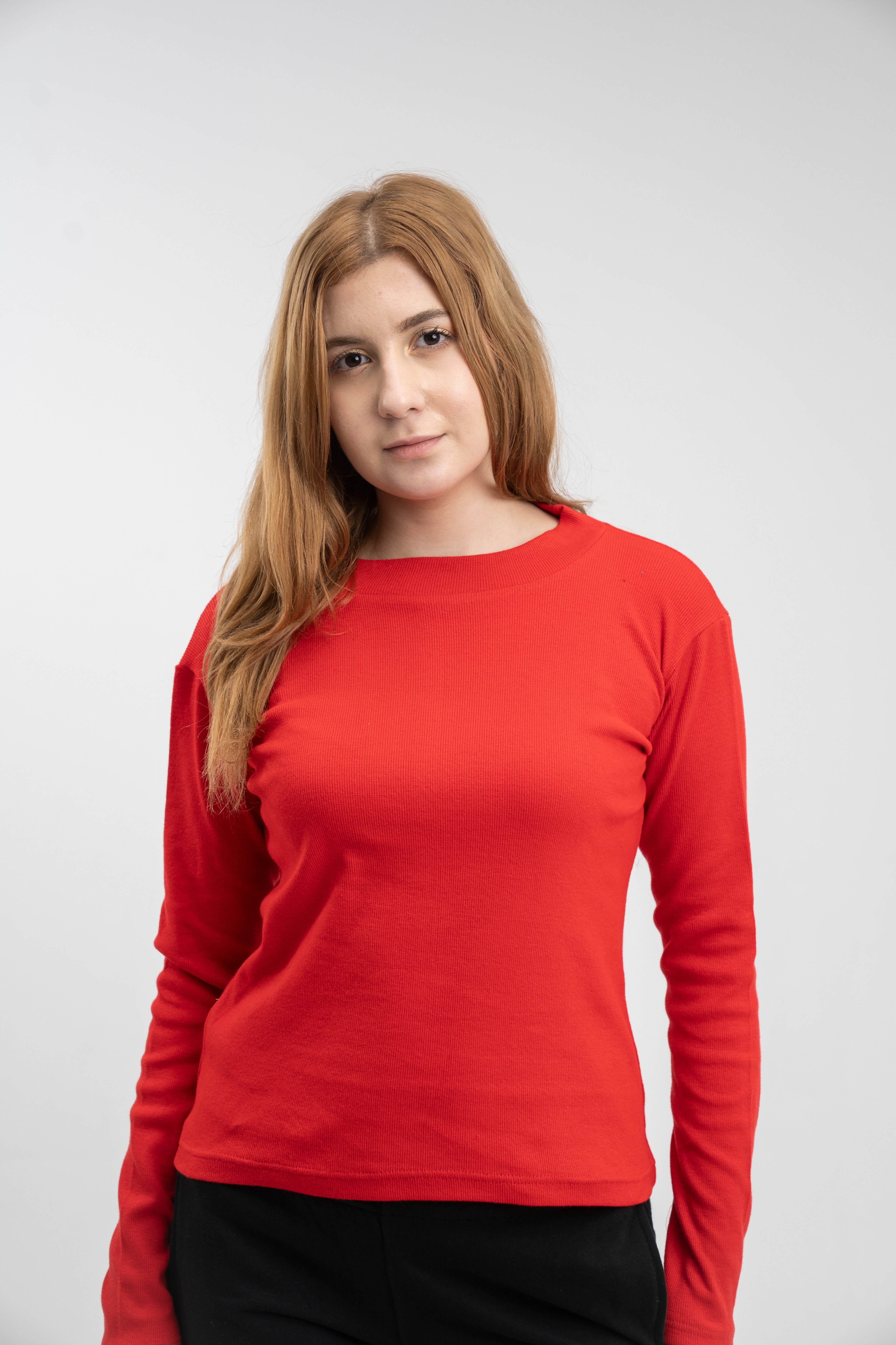 Ribbed long-sleeve top