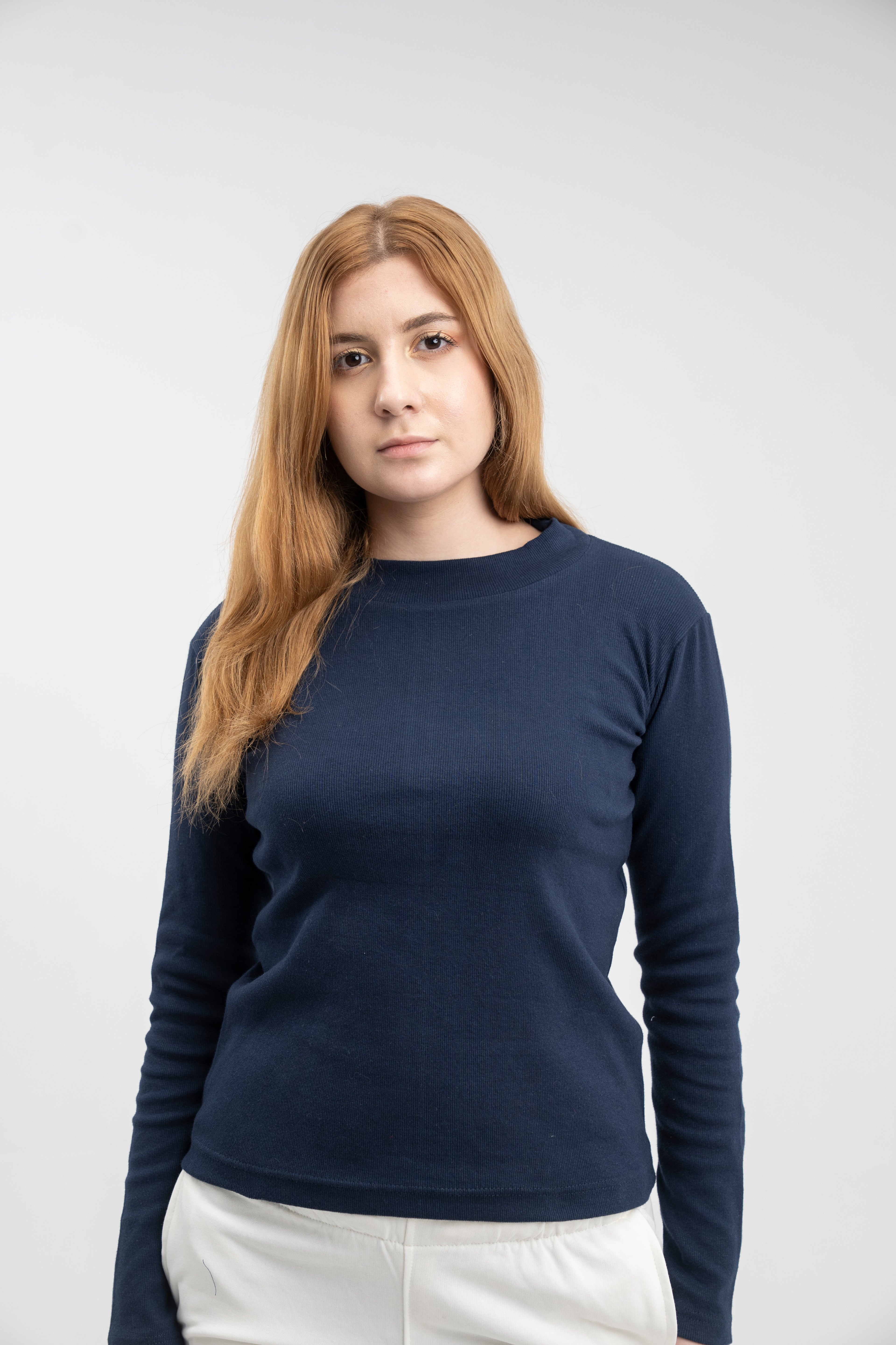 Ribbed long-sleeve top