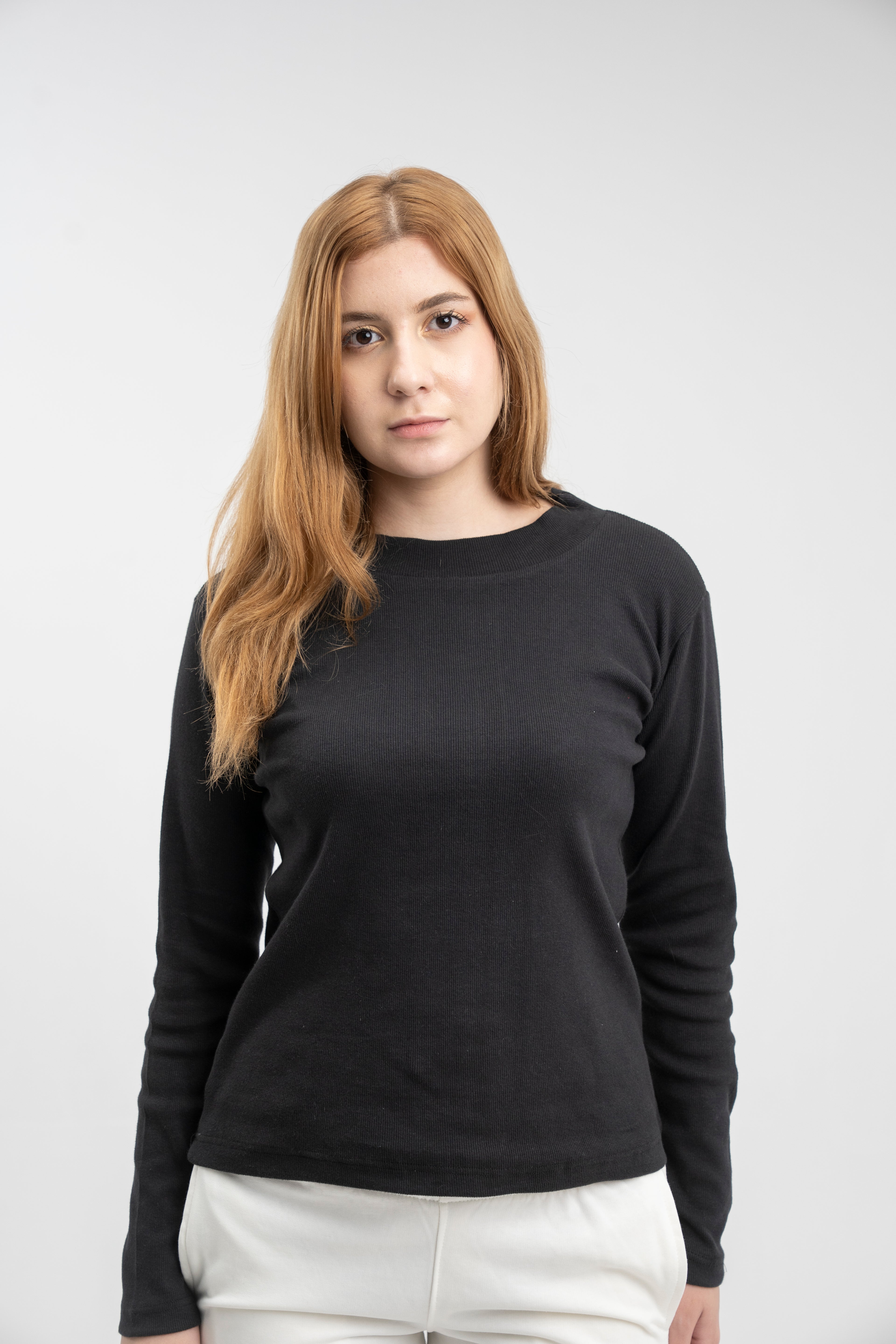 Ribbed long-sleeve top