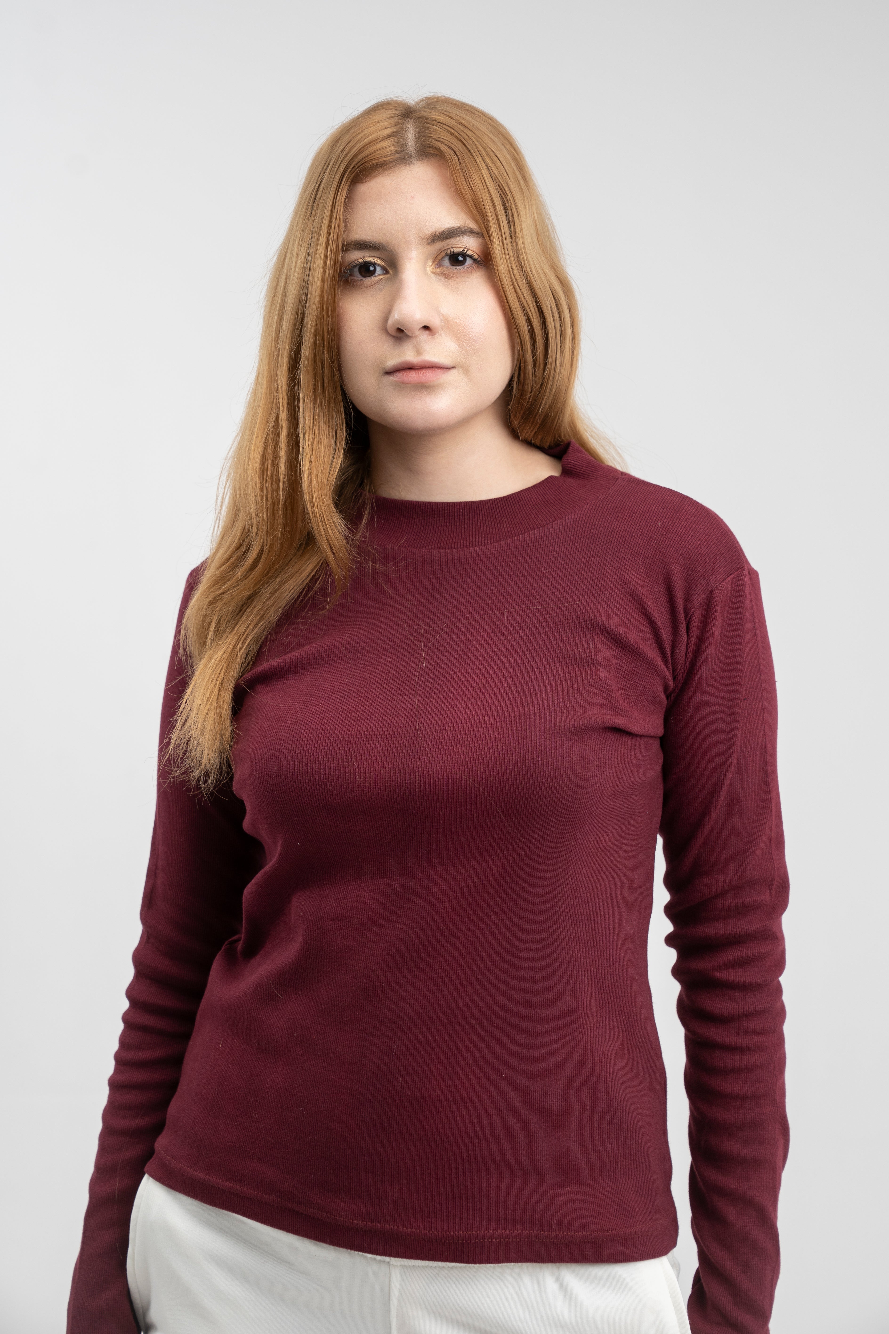 Ribbed long-sleeve top