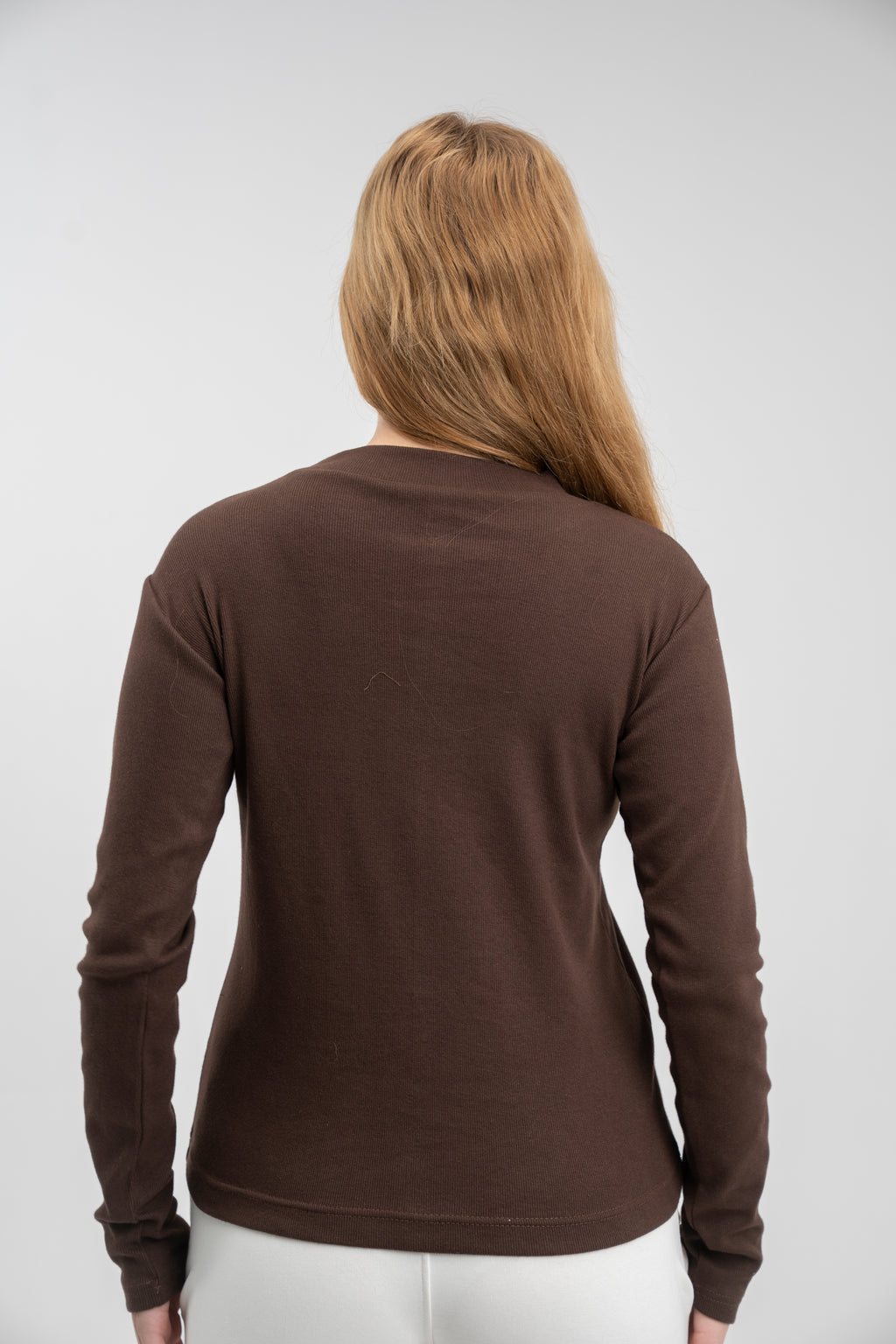 Ribbed long-sleeve top