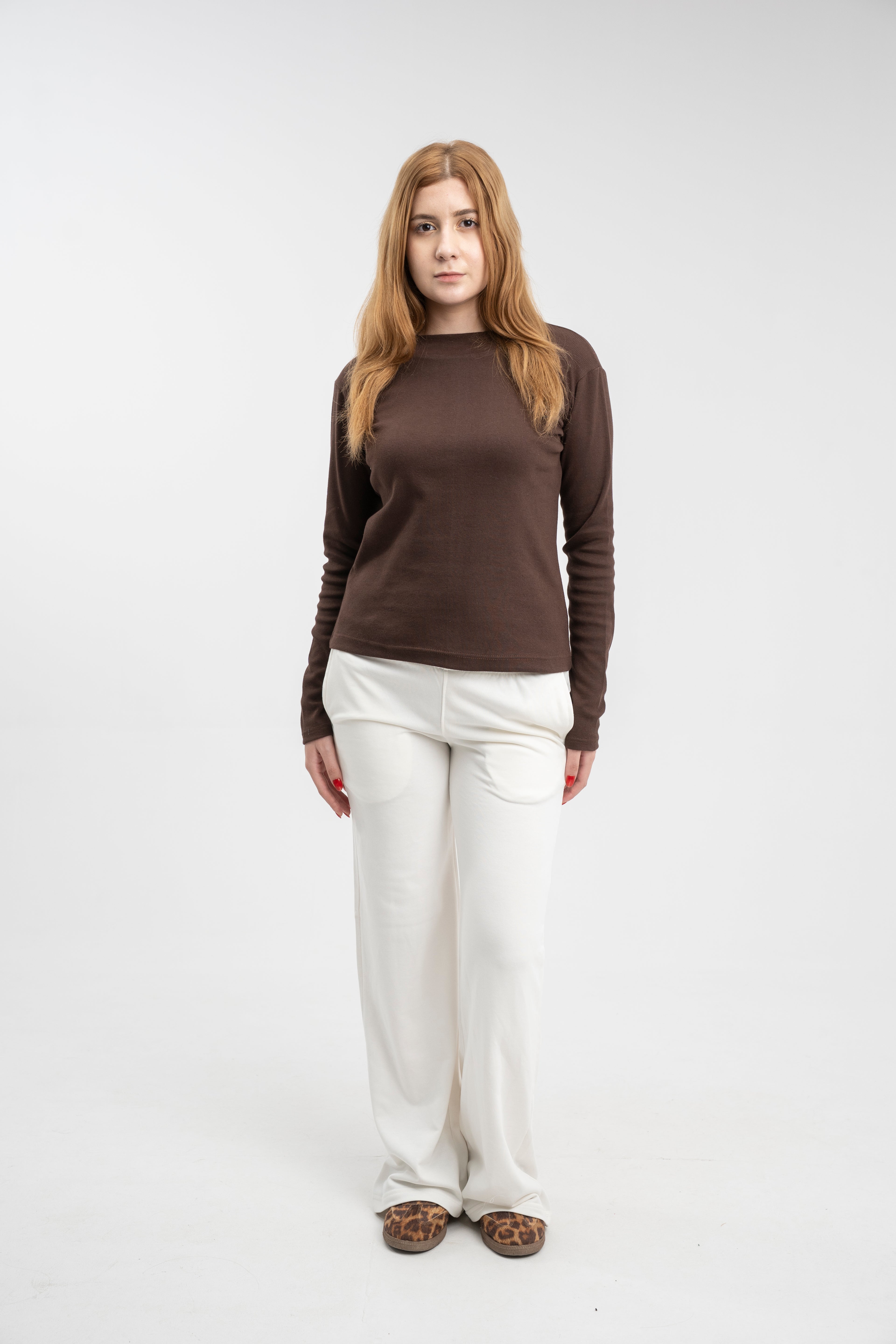Ribbed long-sleeve top